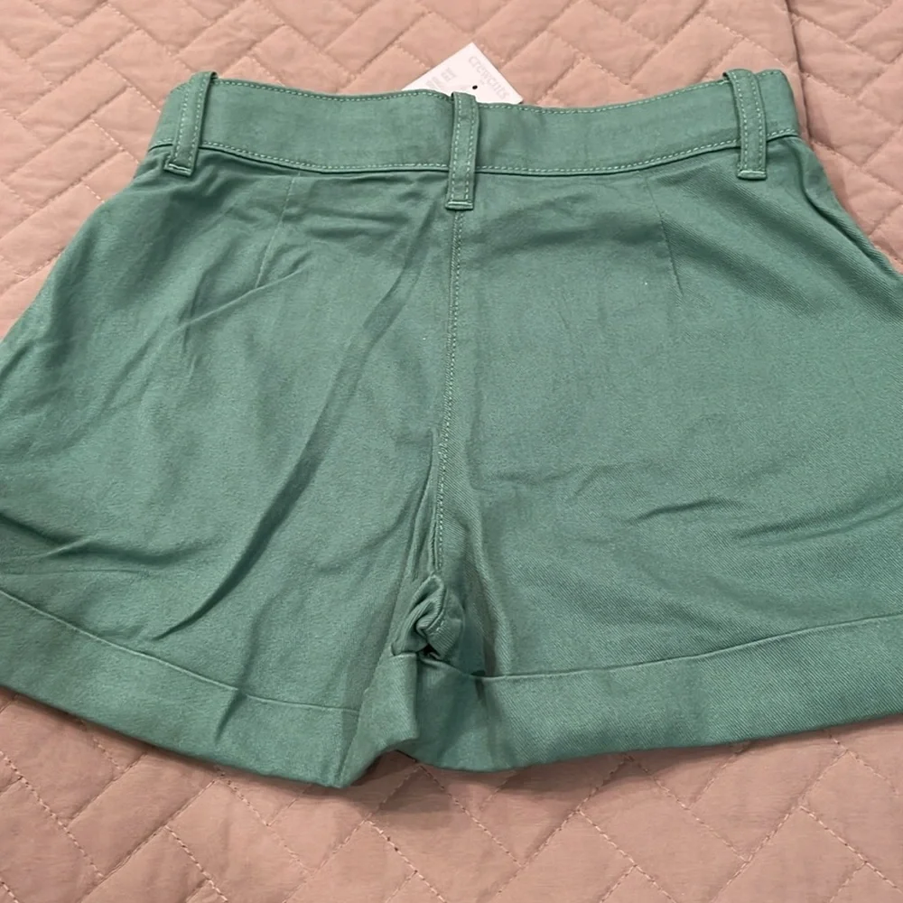 J. Crew Green Girls' pleated short/NWT/Size 6
